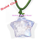 Sold Out Natural Clear Rock Crystal Quartz Faceted Star Shape Kindle Pendant & Light Green Rope Necklace Gift-Spirit Healing & Match Fashion / Leisure Garments